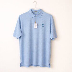 Peter Millar Summer Comfort Men’s Polo Shirt Size XL Blue & White Stripe NWT